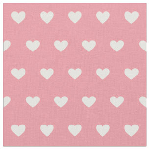 Tissu Motif de coeur blanc rose mignon