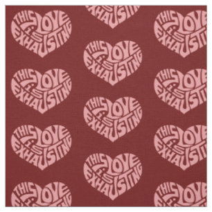 Tissu Motif de coeur d'amour épuisant