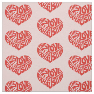 Tissu Motif de coeur d'amour épuisant