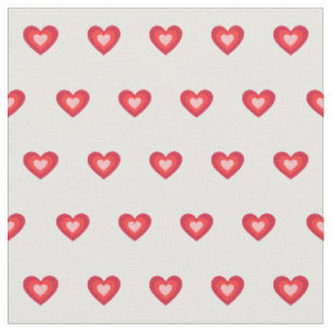 Tissu Motif de coeur rose mignon sur blanc