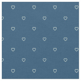 Tissu Motif de Coeurs Bleus