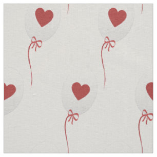 Tissu Motif de Coeurs rouges de ballon brillant