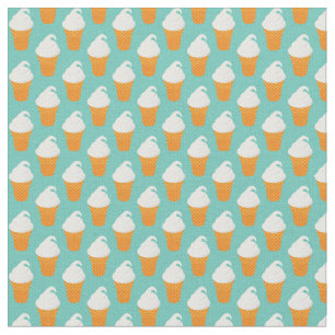 Tissu Motif de cône de glace à la vanille