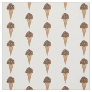 Tissu Motif de cônes de crème glacée au chocolat