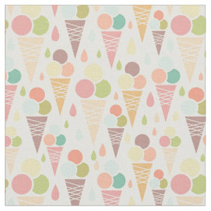 Tissu Motif de cônes glacés