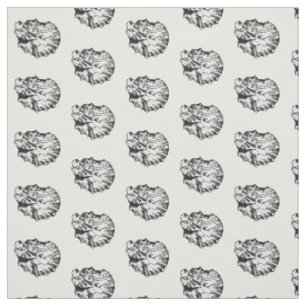 Tissu Motif de coque d'huîtres noir et blanc