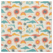 Motif de coucher de soleil sur la plage rétro
