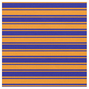 Tissu Motif de couleur orange foncé et bleu foncé