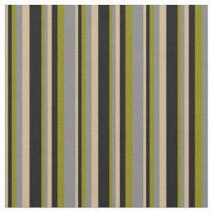 Tissu Motif de couleur Tan, Noir, Vert & Gris