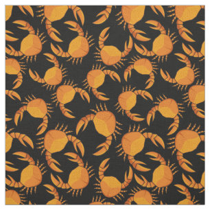 Tissu Motif de crabe orange