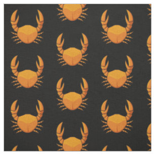 Tissu Motif de crabe orange