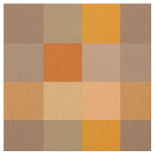 Tissu motif de damier Brown et orange