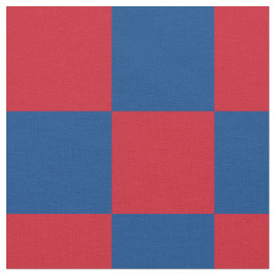 Tissu motif de damier rouge et bleu