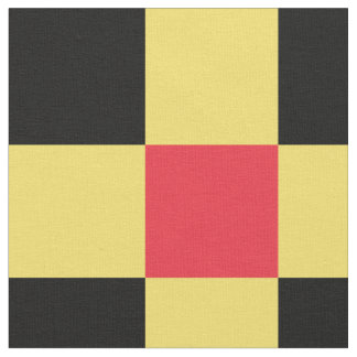Tissu motif de damier rouge, jaune et noir