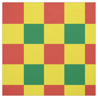 Tissu Motif de damier rouge, vert et jaune