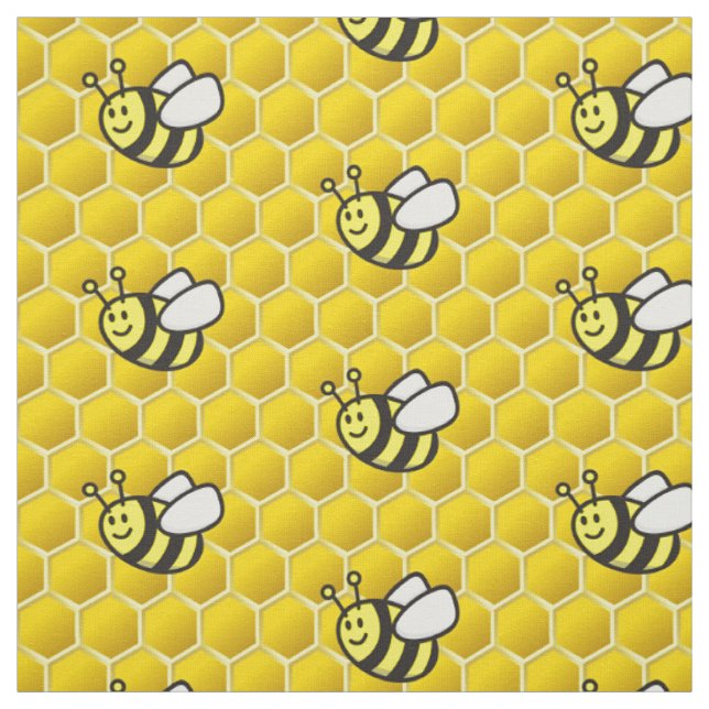 Tissu Motif de dessin d'abeille (Échantillon)