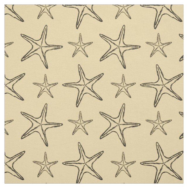 Tissu Motif de dessin de croquis Starfish (Échantillon)