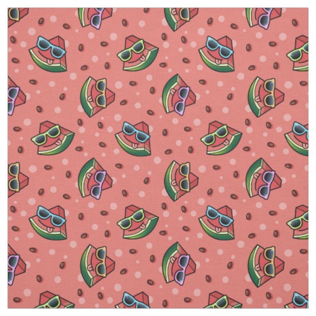 Tissu Motif de dessin de pastèque (Échantillon)