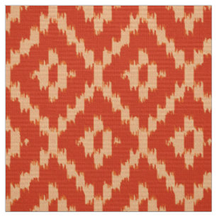 Tissu Motif de diamant d'Ikat - mandarine et orange en