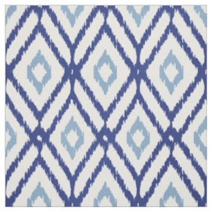 Tissu motif de diamants de la tribu des Ikat, bleu et bl