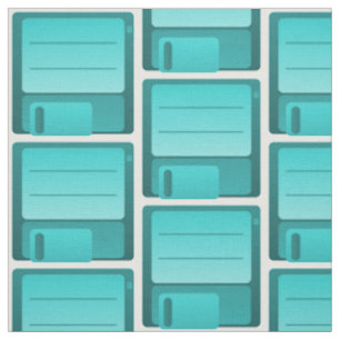 Tissu Motif de disquette turquoise Fabric
