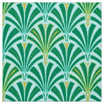 Motif de fan d'art déco - turquoise sur l'aqua