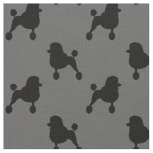 Tissu Motif de fantaisie de chiens de caniche standard