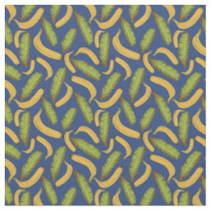Tissu Motif de feuille de banane bleu tropical