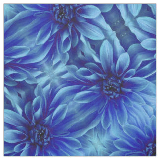 Tissu Motif de fleur bleu de dahlia