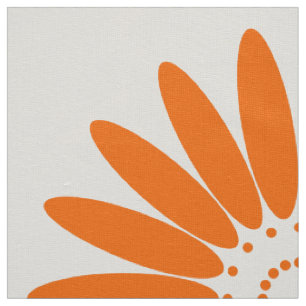 Tissu Motif de fleur orange lumineux de style assez