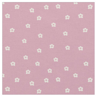 Tissu Motif de fleur souriante rétro en crème et rosa