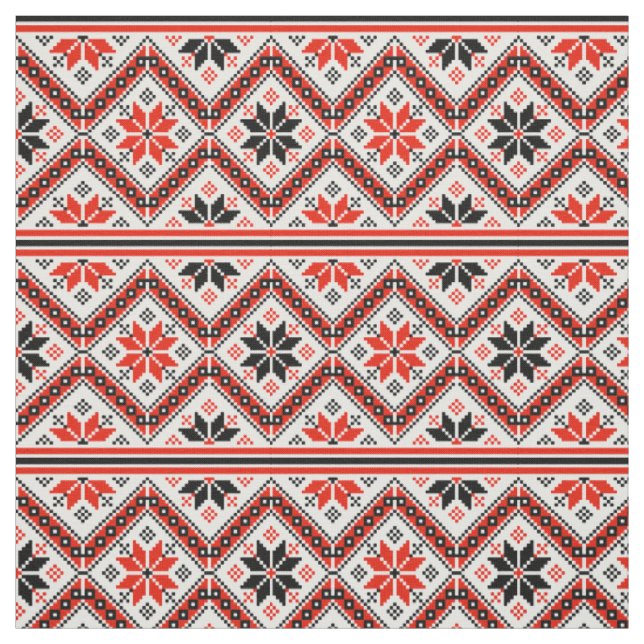 Tissu Motif de fleurs bulgare (Échantillon)