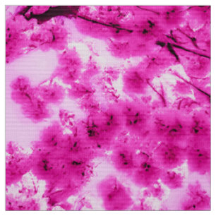 Tissu Motif de fleurs de cerisier d'aquarelle