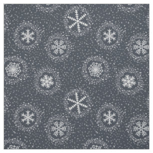 Tissu Motif de flocons de neige sur arrière - plan gris