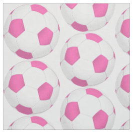 Tissu motif de football blanc rose