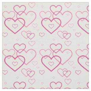 Tissu Motif de formes de cœur rose