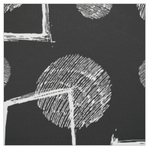 Tissu Motif de formes géométriques abstraites en noir et