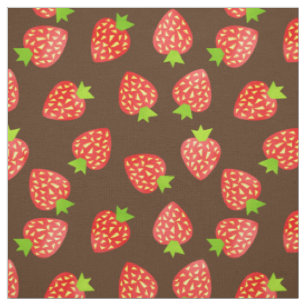 Tissu Motif de fraise couleur assez Brown ou faite sur