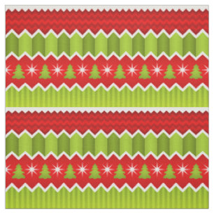 Tissu Motif De Frappes Chevron Rouge Et Vert Noël