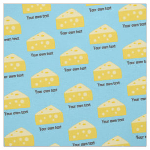 Tissu Motif de fromage amusant style toon - texte propre