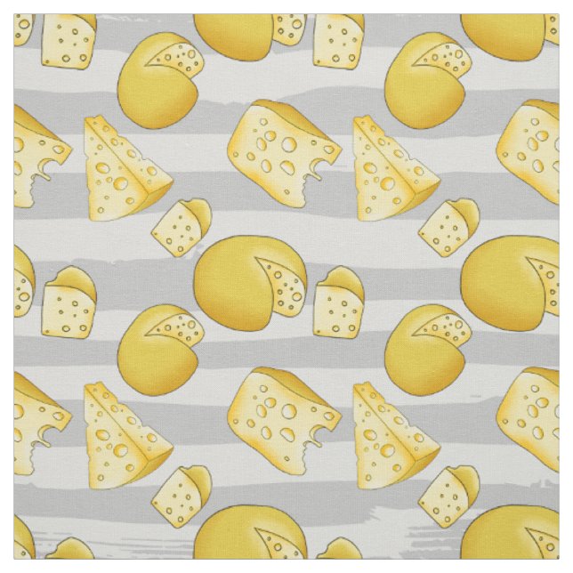 Tissu motif de fromage carrelé mignon (Échantillon)