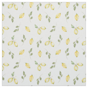 Tissu Motif de fruits de citron jaune brillant d'été mod
