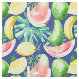 Tissu Motif de fruits tropicaux