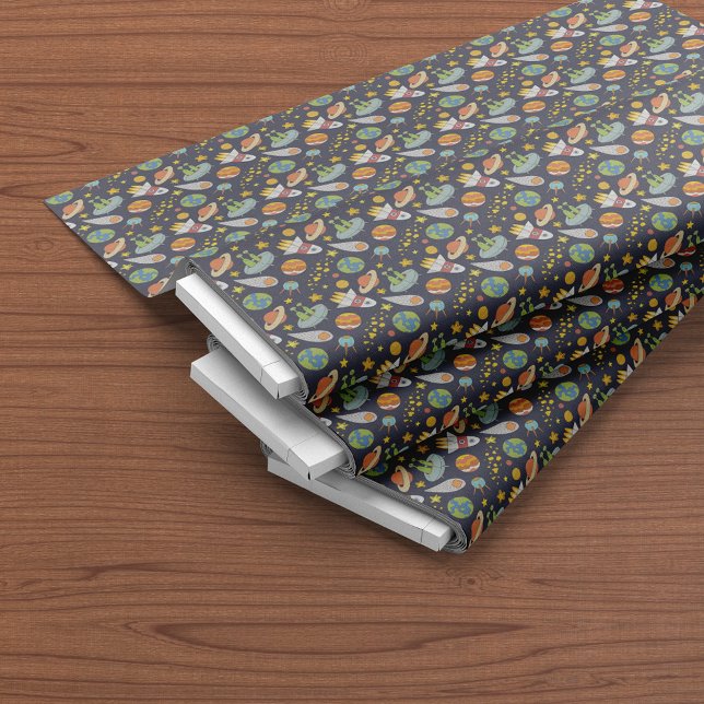 Tissu Motif de fusée spatiale OVNI mignon (Créateur téléchargé)