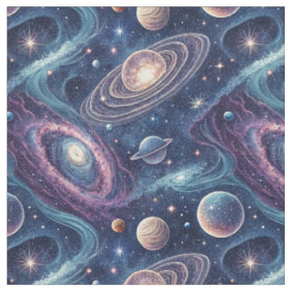 Tissu Motif de Galaxie de Planètes Interstellaires Cosmi