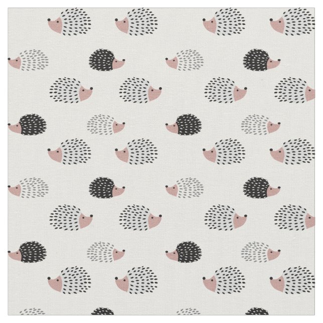 Tissu motif de hérisson noir et blanc (Fermer)