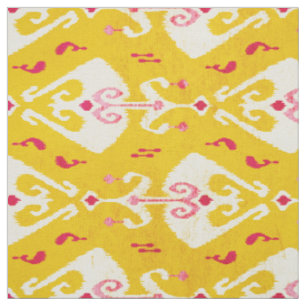 Tissu motif de ikat rose jaune chic moderne