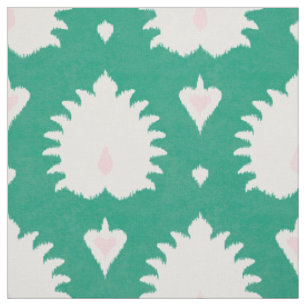 Tissu motif de ikat rose vert à texture moderne