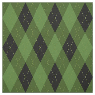 Tissu Motif de Jacquard noir et vert