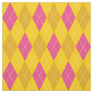Tissu Motif de Jacquard rose et jaune or